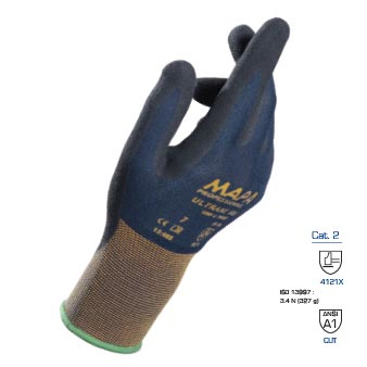 <ul>
	<li>
		Material: Nitrile GRIP&PROOF coating</li>
	<li>
		Length (inches): 9.06-11</li>
	<li>
		Thickness (inches): Light Weight</li>
	<li>
		Wrist: Knitted wrist</li>
	<li>
		Colour/Color: Black</li>
	<li>
		Interior finish: Seamless textile support</li>
	<li>
		Exterior finish: Ventilated back</li>
	<li>
		Size / EAN: 6 7 8 9 10 11</li>
</ul>
