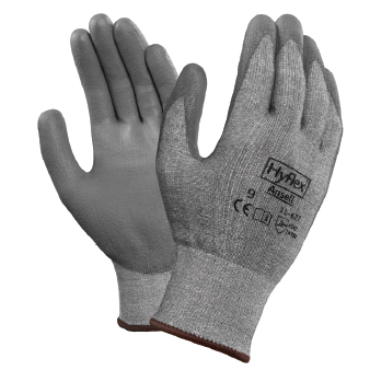 <p>
	Coating material: Polyurethane<br />
	Construction: Knitted<br />
	Finishing: Palm coated<br />
	Color: Grey<br />
	Size: 8,9,10<br />
	Liner Material: Lycra®; Nylon; Dyneema®<br />
	Gauge: 15<br />
	Powder free: Powder-free<br />
	Length (mm): 210-270</p>
