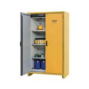<p>
	Justrite 30gal 30-mins EN Flammable Safety Cabinet, Yellow, 2 hybrid doors<br />
	 </p>

