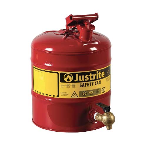 <p>
	Justrite 5gal Type I Shelf Safety Can, Red, Bottom 08540 Faucet<br />
	 </p>
