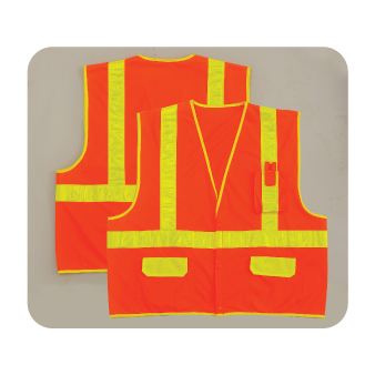 <p>
	Safety Vest 100% Polyester Hi-Vis Tricot Fabric</p>
