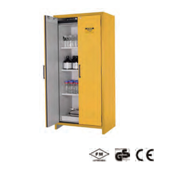 <p>
	Justrite 30gal 90-mins EN Flammable Safety Cabinet, Yellow, 2 hybrid doors<br />
	 </p>
