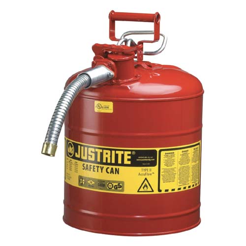 <p>
	Justrite 5gal Type II Safety Can, Red</p>
