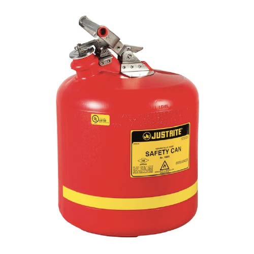 <p>
	Justrite 5gal Polyethylene Round Safety Can, Red<br />
	 </p>
